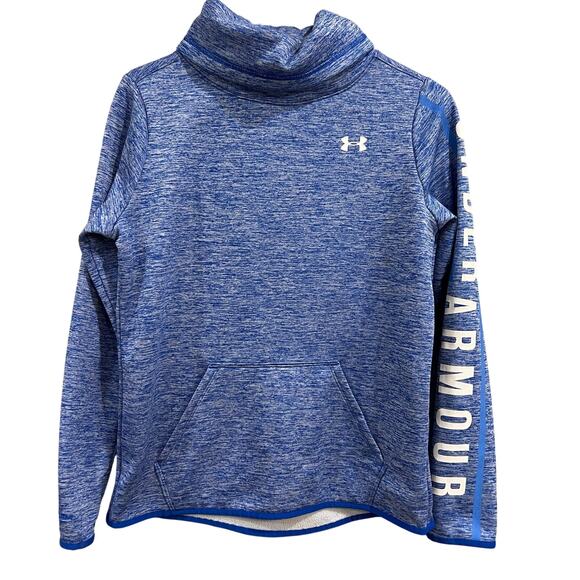 Under Armour Cold Gear Loose Fit Blue Turtle Neck Sweatshirt Small - Picture 1 of 2